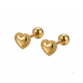 Cupid bubble gold plated stud earring 1