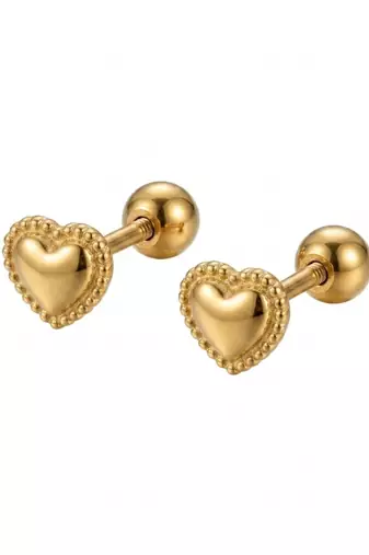 Cupid bubble gold plated stud earring