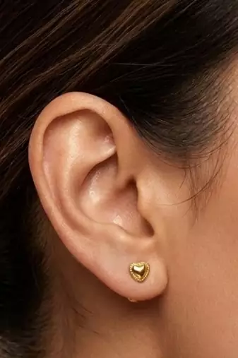 Cupid bubble gold plated stud earring