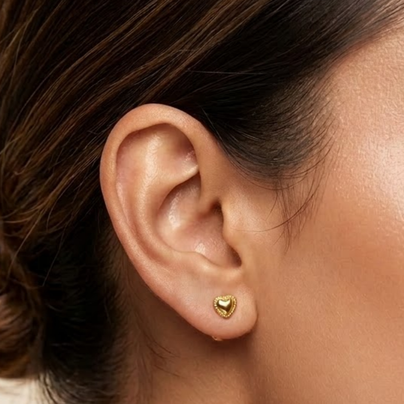 Cupid bubble gold plated stud earring