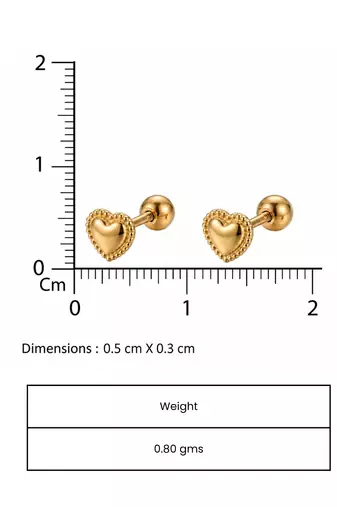 Cupid bubble gold plated stud earring