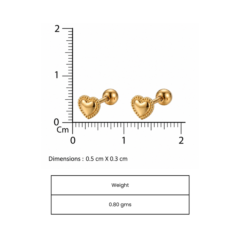 Cupid bubble gold plated stud earring