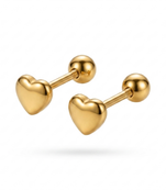 Cupid heart icon gold plated stud earring