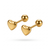 Cupid heart icon gold plated stud earring