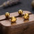 Cupid heart icon gold plated stud earring