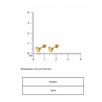 Cupid heart icon gold plated stud earring 4