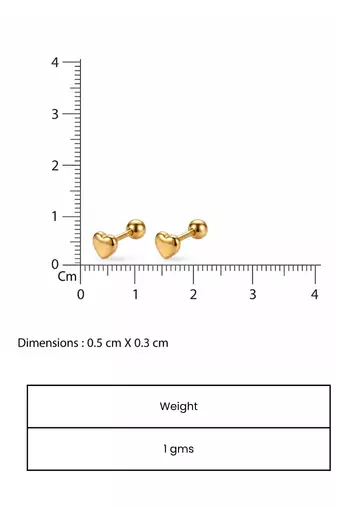 Cupid heart icon gold plated stud earring
