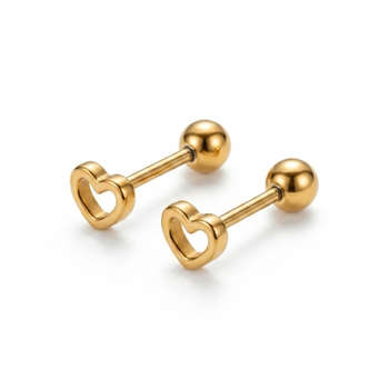 Cupid hollow gold plated stud earring 1