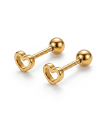 Cupid hollow gold plated stud earring