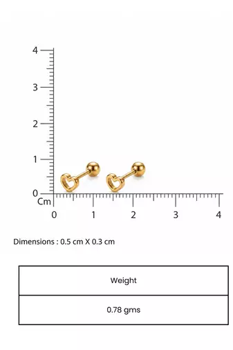 Cupid hollow gold plated stud earring