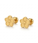 Cupid blossom gold plated stud earring