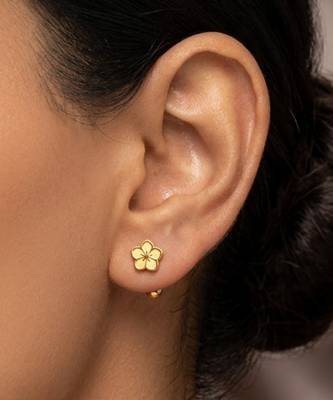 Cupid blossom gold plated stud earring 3