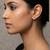 Cupid dangling hearts gold plated stud earring
