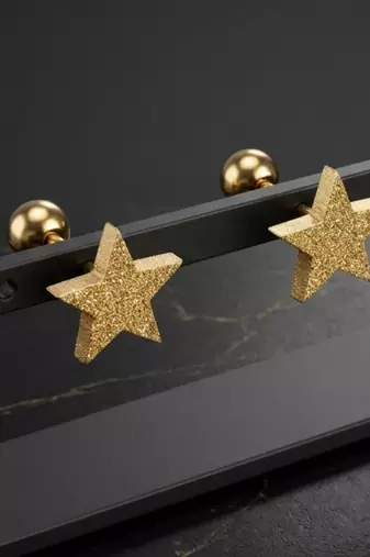 Cupid twinkle gold plated stud earring
