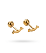 Cupid mini smile gold plated stud earring