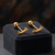 Cupid mini smile gold plated stud earring