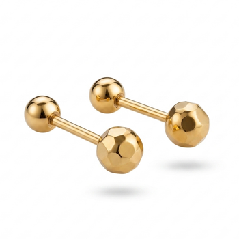 Cupid beveled gold plated stud earring 1
