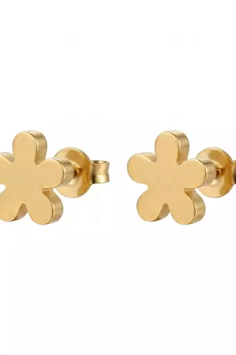 Cupid diasy gold plated stud earring