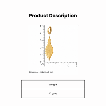 fern leaf gold plated hoop earrings 4