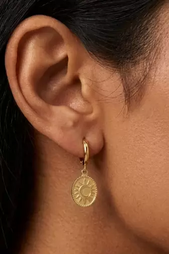 golden hour gold plated hoop earrings