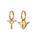 love lock gold plated hoop earrings