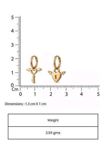 love lock gold plated hoop earrings