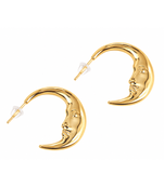 Halfmoon arc gold plated drop earring