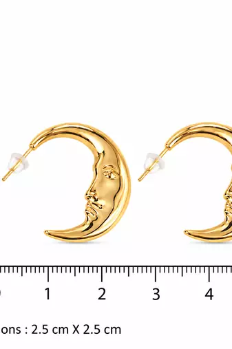Halfmoon arc gold plated drop earring