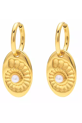 shoreline gold plated hoop earrings