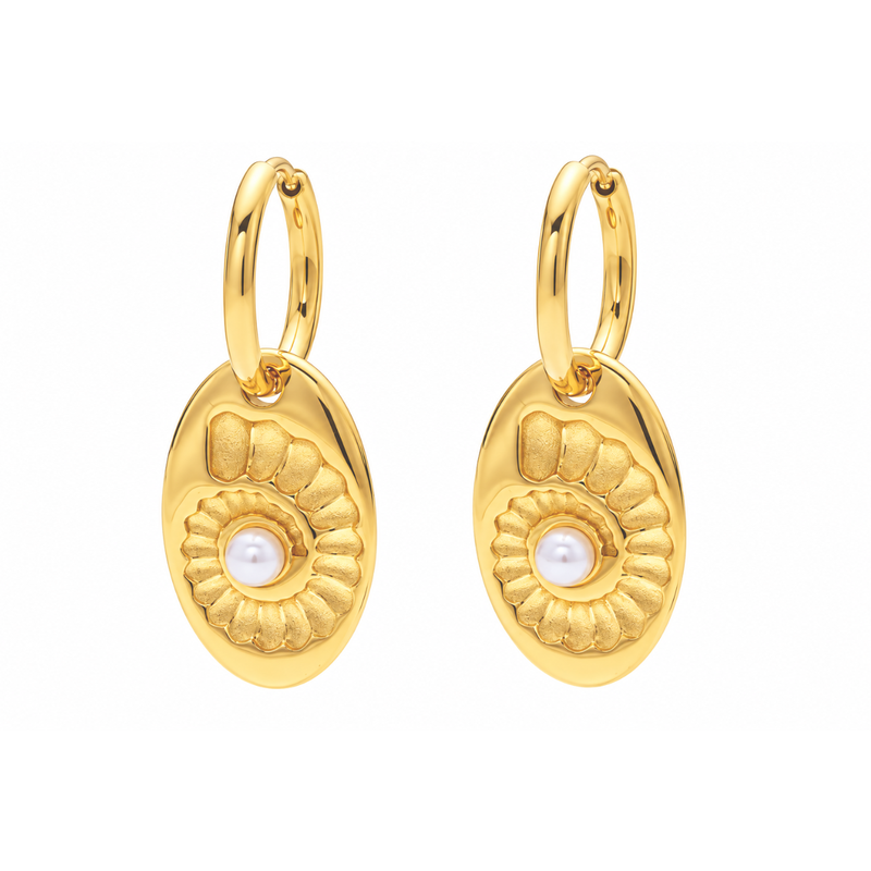 shoreline gold plated hoop earrings