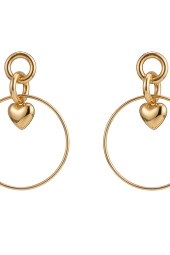 Romantic entwine gold plated drop earring