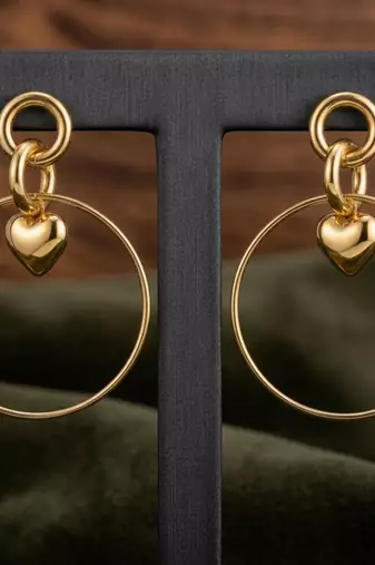 Romantic entwine gold plated drop earring