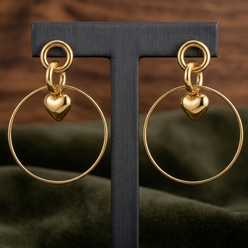 Romantic entwine gold plated drop earring