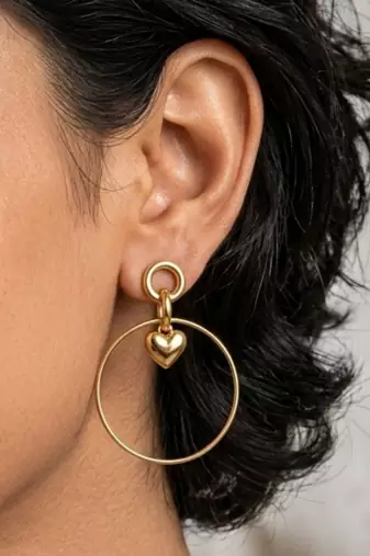Romantic entwine gold plated drop earring