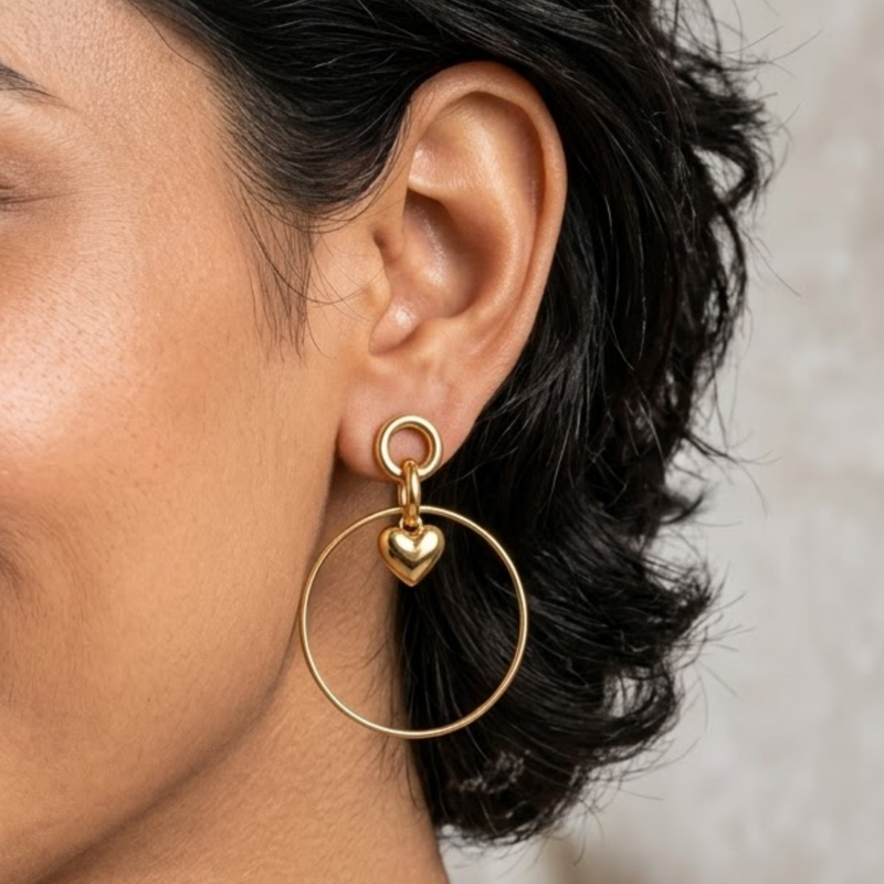 Romantic entwine gold plated drop earring