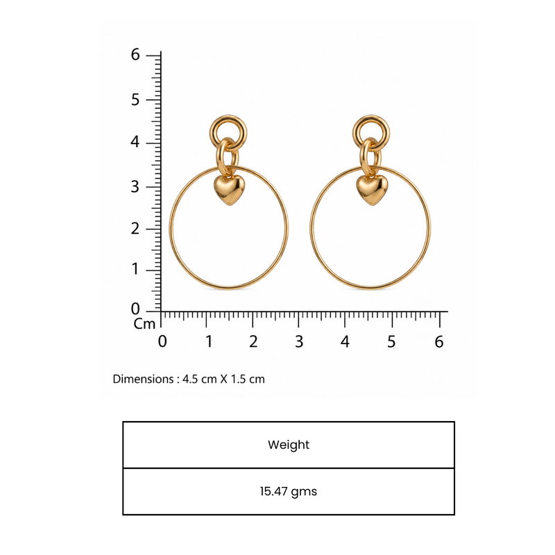 Romantic entwine gold plated drop earring