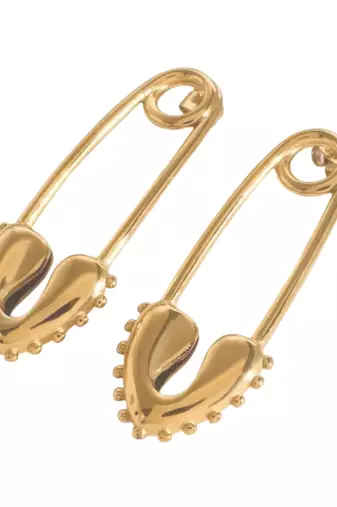 Pin gold plated drop earring