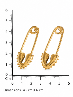 Pin gold plated drop earring 2