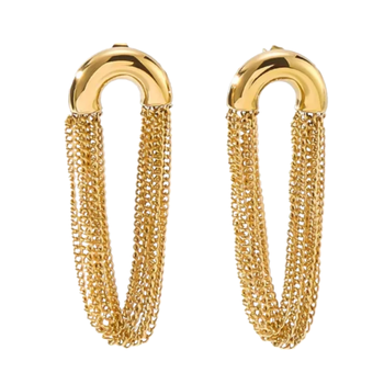 Curtain chain gold plated tassel earring 1