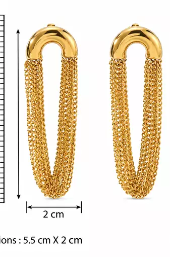 Curtain chain gold plated tassel earring