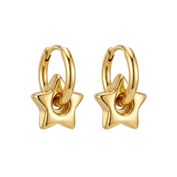 star frame gold plated hoop earrings 1
