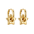 star frame gold plated hoop earrings