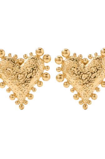Glided heard gold plated stud earring