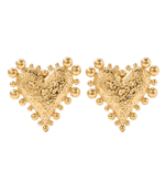 Glided heard gold plated stud earring