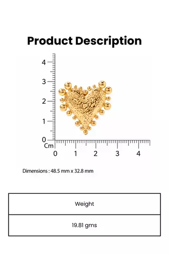 Glided heard gold plated stud earring