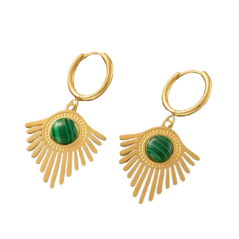 glow leaf gold plated hoop earring 1
