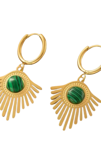 glow leaf gold plated hoop earring