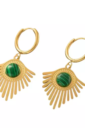 glow leaf gold plated hoop earring