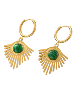 glow leaf gold plated hoop earring