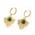glow leaf gold plated hoop earring